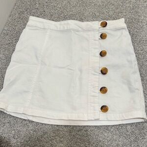 Free People White Denim Skirt